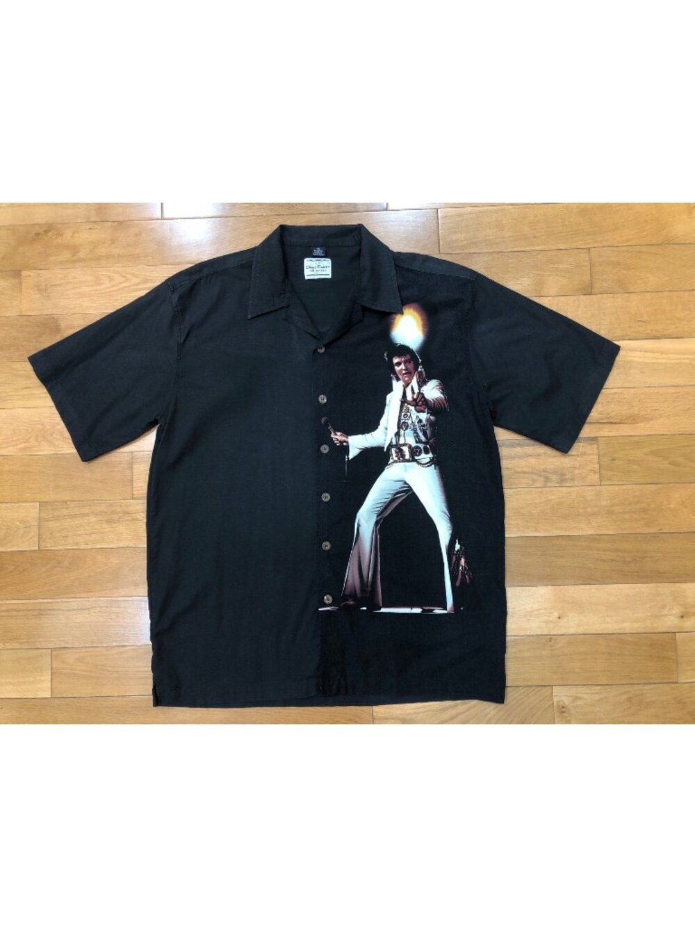 David Carey Originals Elvis Presley Men's XL Black Button Up Shirt Cotton Blend